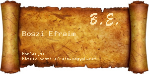 Boszi Efraim névjegykártya